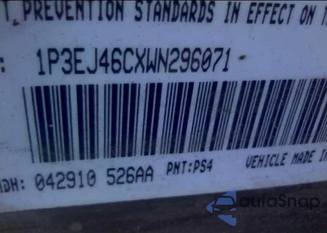 1998 Plymouth Breeze из США, поврежденный, VIN 1P3EJ46CXWN296071